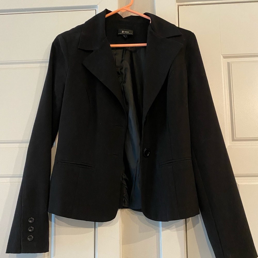 Black two-button fitted blazer